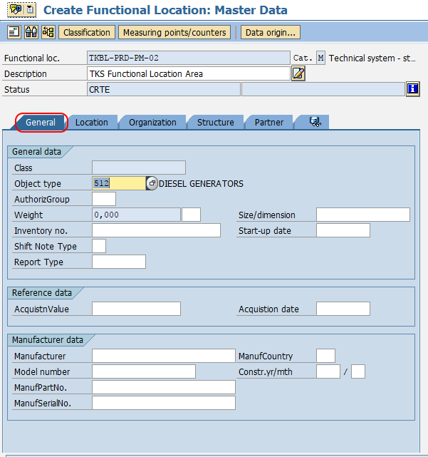 Create Functional location master date SAP