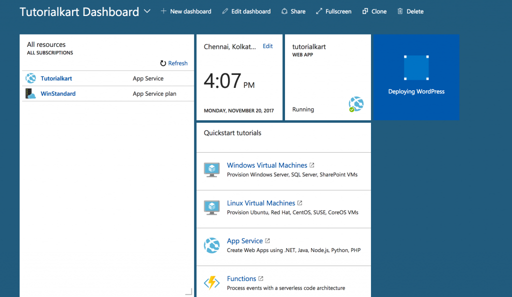 Create WordPress Website using Azure marketplace template