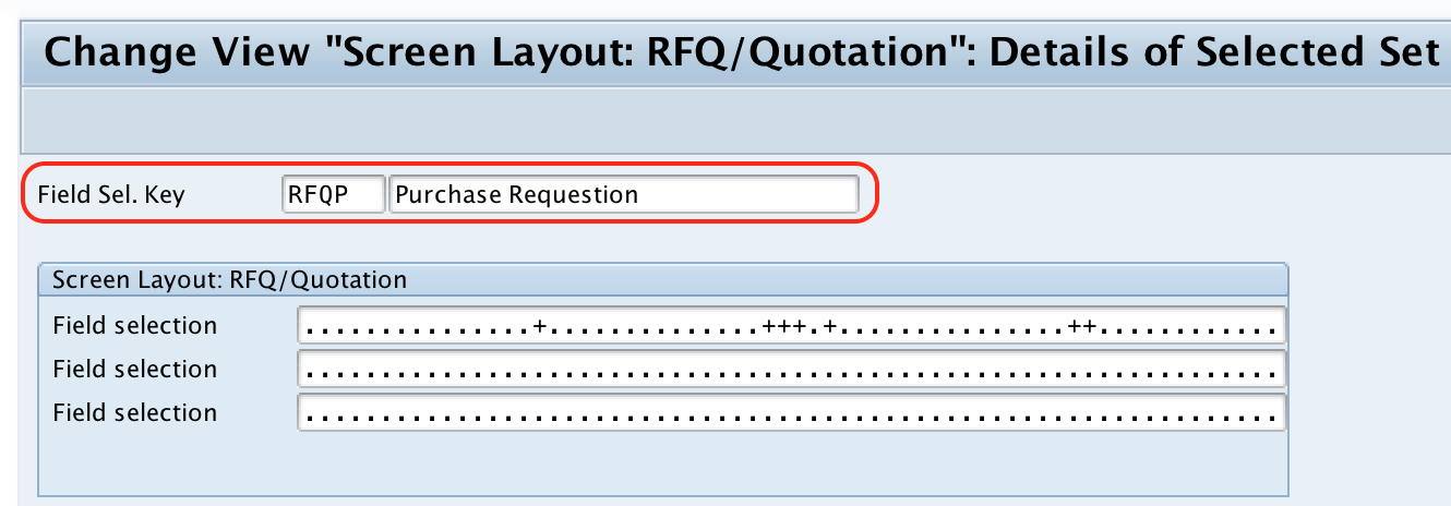 Define Screen Layout At Document Level for RFQ