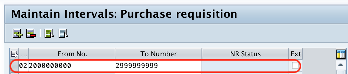 Define number ranges for purchase requisition in SAP