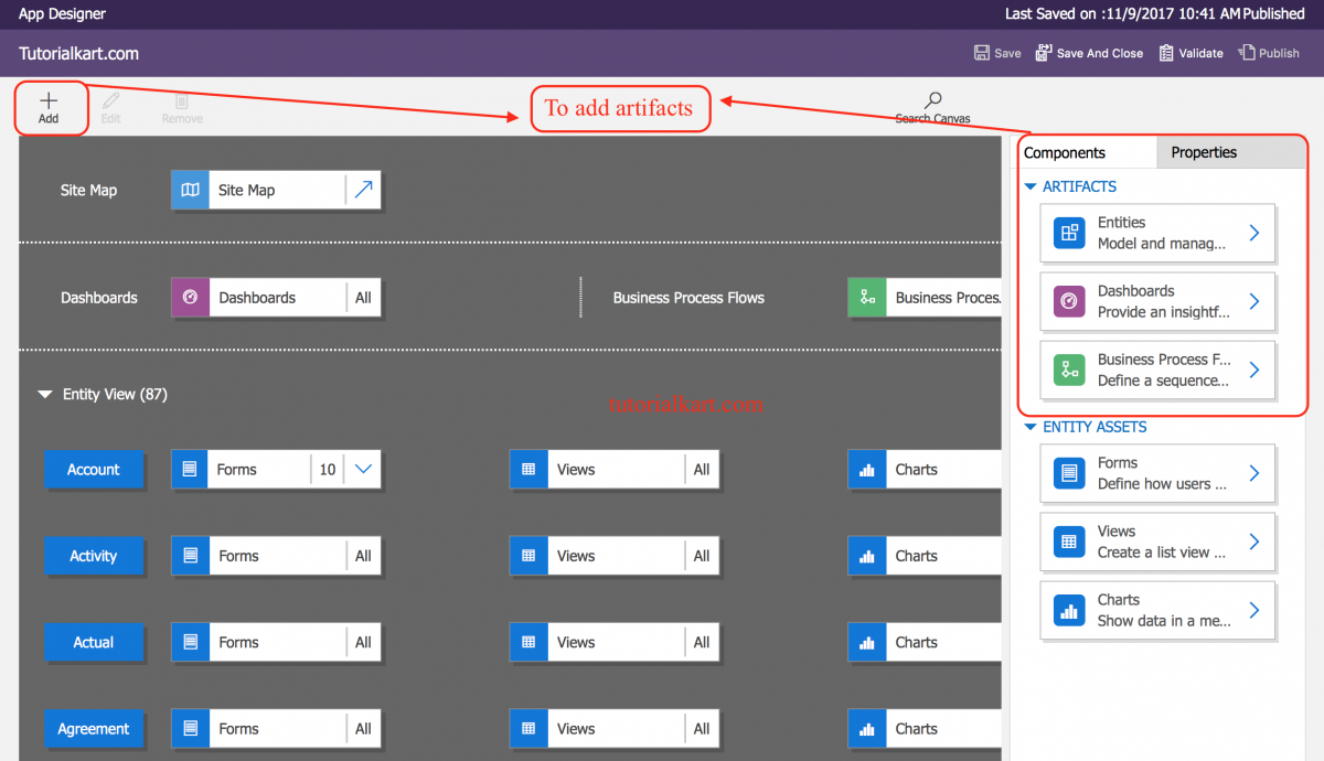 How to Add Entity Assets and artificat to Dynamics 365 App