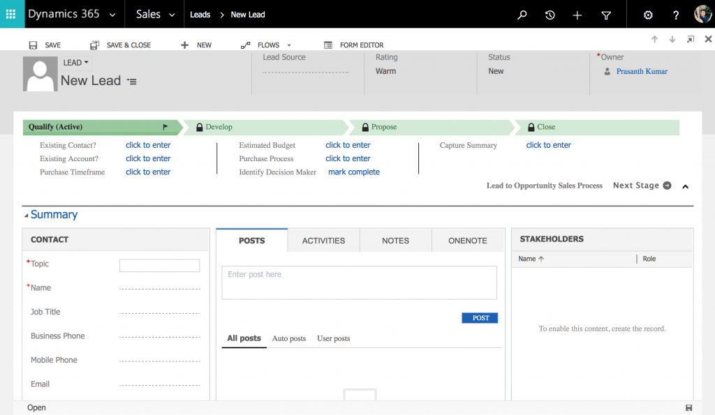 Different Dynamics 365 Sales Entities