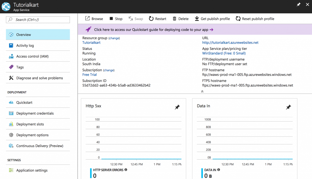 How to create an Azure Web App