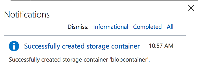 creating Azure Blob container 