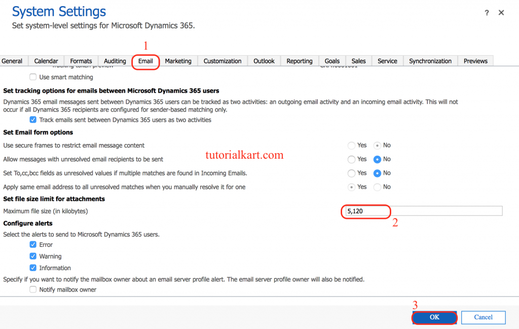 Increase Web Resource and Email file size in Dynamics 365