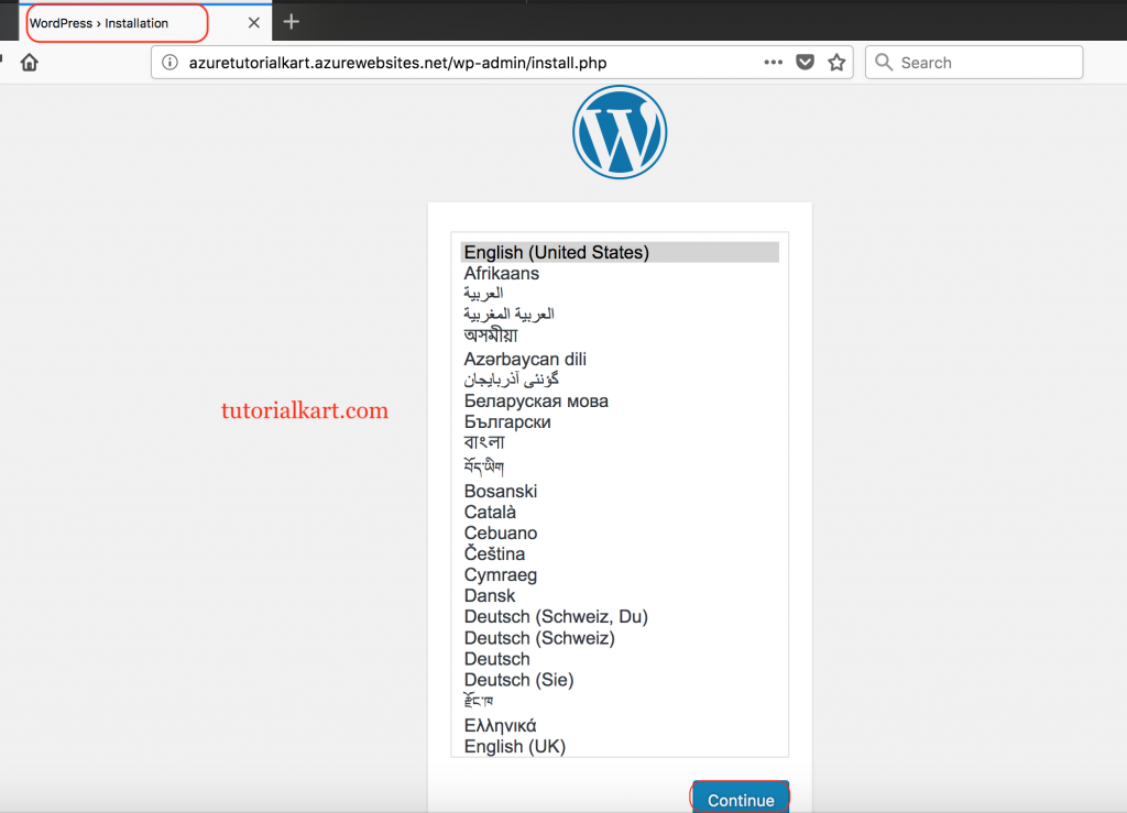 Create WordPress Website using Azure marketplace template