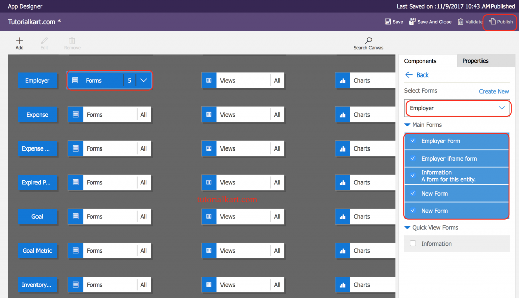 adding entity assets to an application