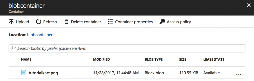 Azure blob storage