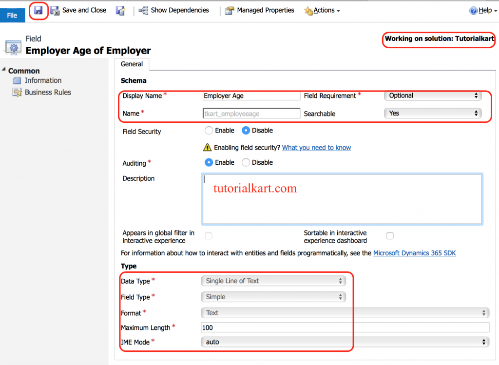 How to Create Entity fields in Dynamics 365