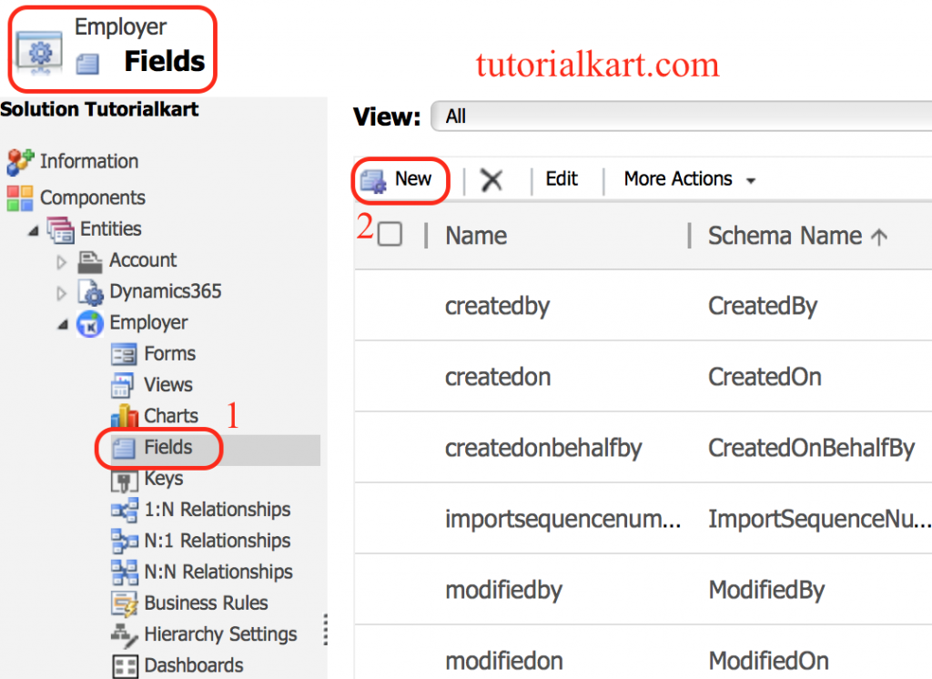 How to Create Entity fields in Dynamics 365