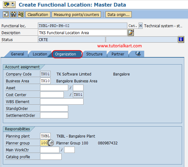 functional location organization SAP