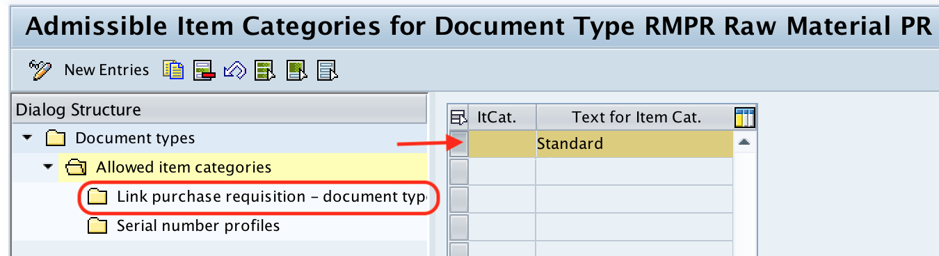 link purchase requisition - document type SAP