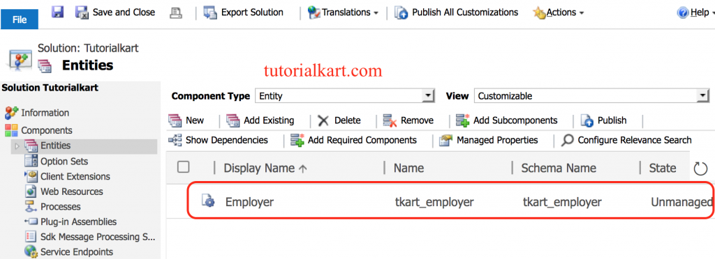 How to create an Entity in Microsoft CRM