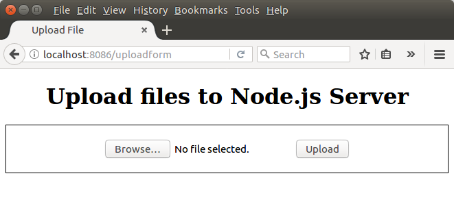 Node.js Upload File - HTML Form