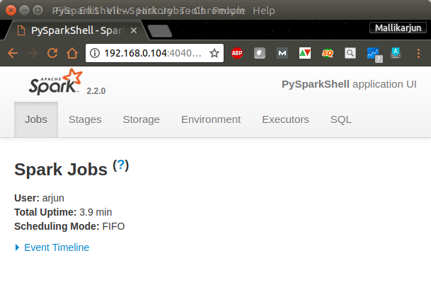 PySpark Shell - Web UI