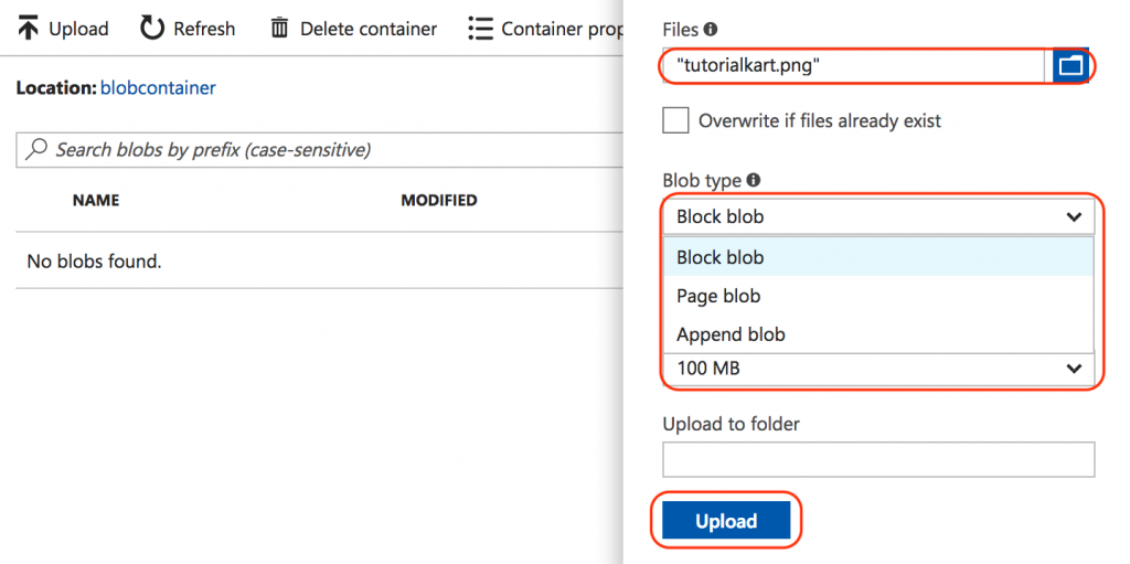 uploading image to blob storage