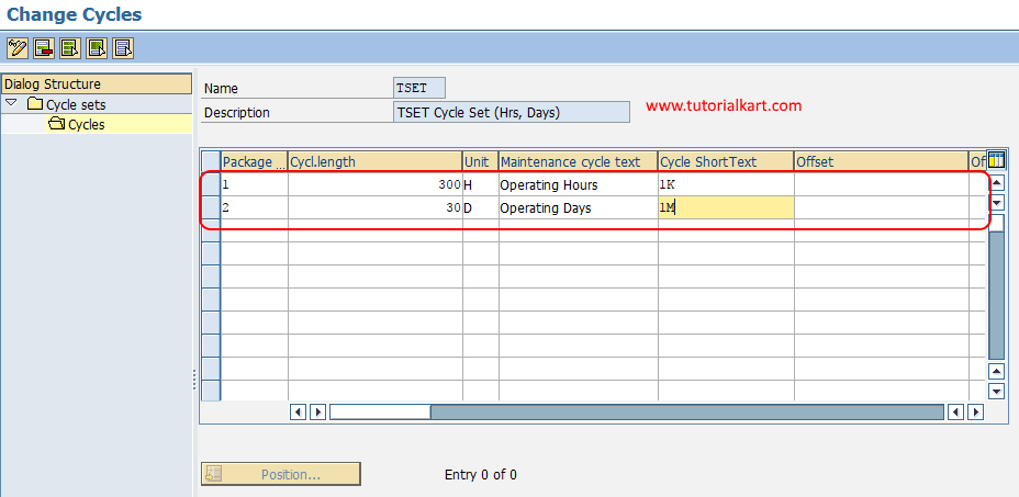 Change Cycle Sets in SAP