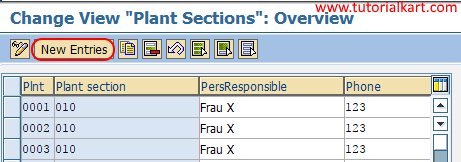 Plant sections new entries