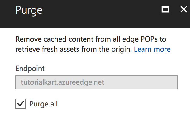 Purge an Azure CDN endpoint