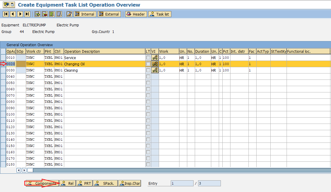 Task list componenets SAP
