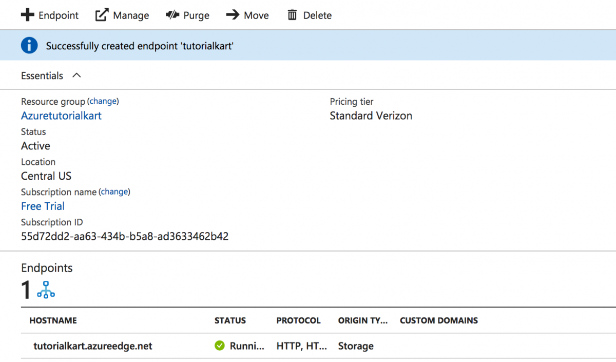 Microsoft Azure CDN Content Delivery Network, Azure CDN endpoint
