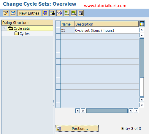 change cycle sets sap