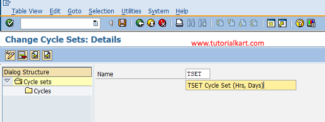 create cycle sets in SAP PM