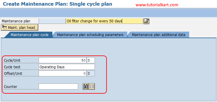 create maintenance plan single cycle plan SAP