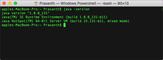 Java version on Mac