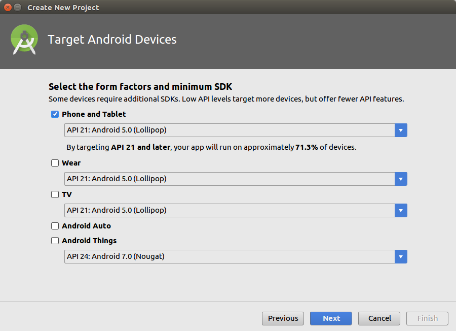 Select Minimum SDK