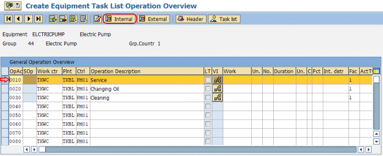 task list assignment table in sap