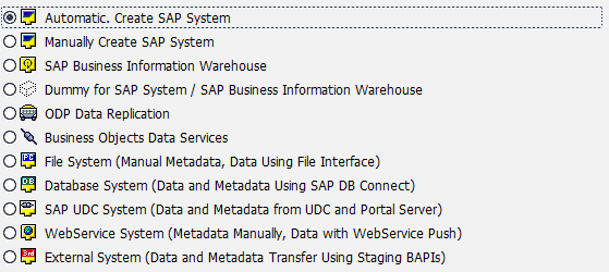 Types of Source Systems in SAP BW