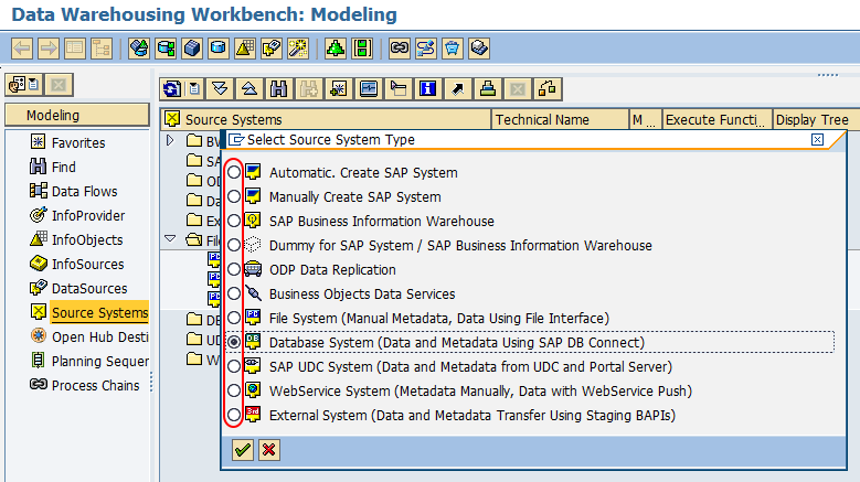 source system type in SAPBW