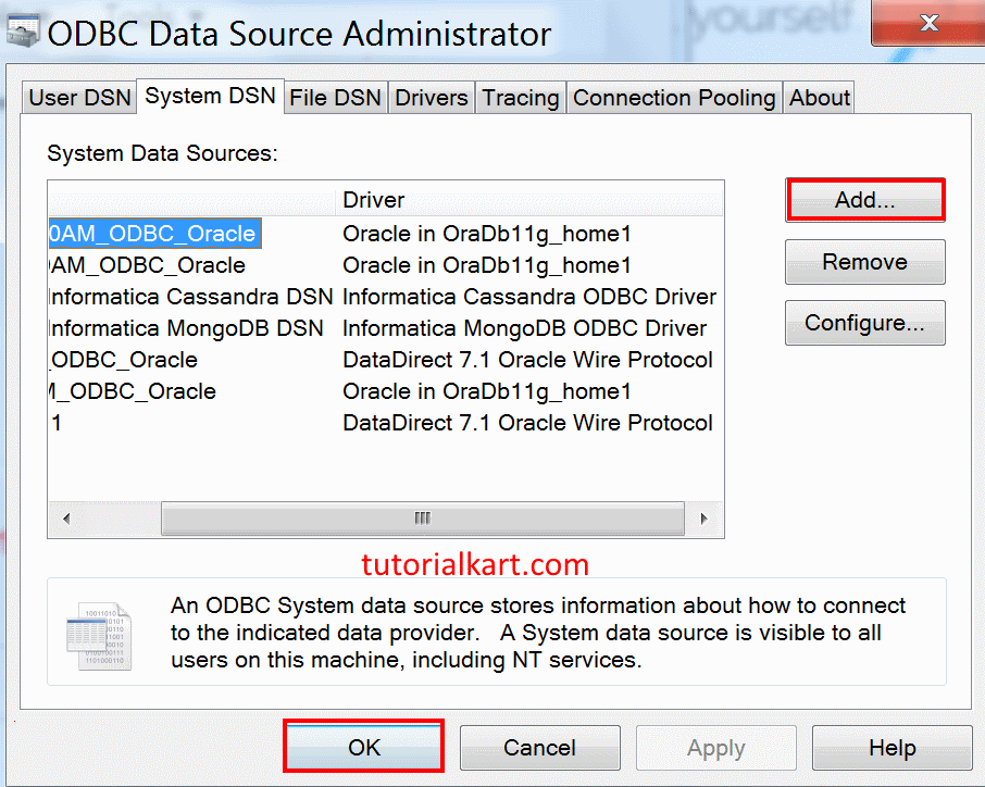 Source ODBC connection.