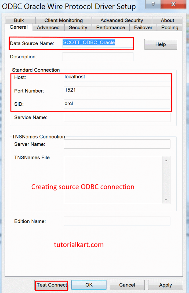creating new odbc connection 