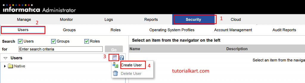 How to create Users and Folders in Informatica PowerCenter