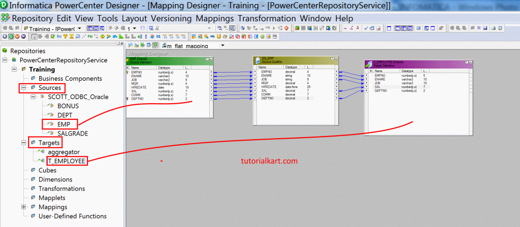 Creating mapping in Informatica PowerCenter 10.1.0