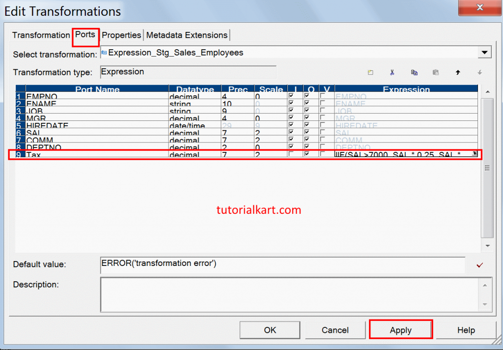 Rank transformation in Informatica