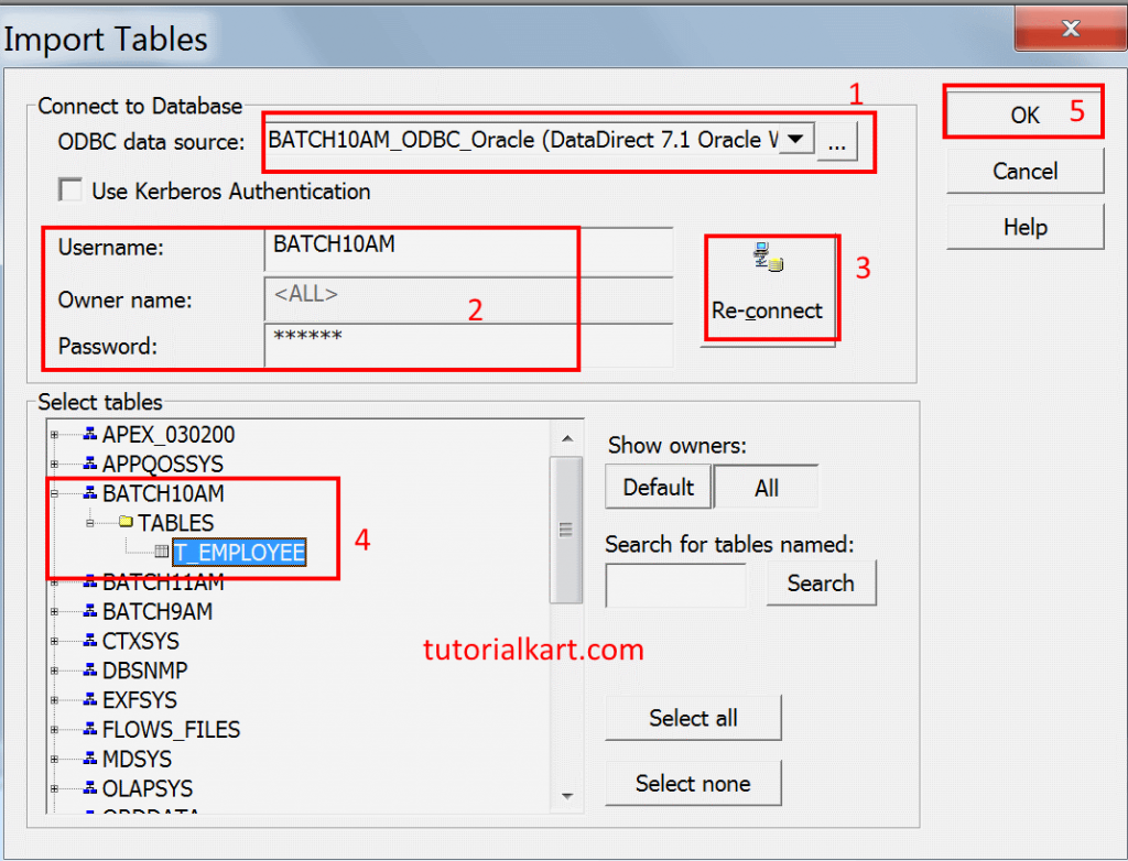 Target Designer in Informatica - Import target table from database