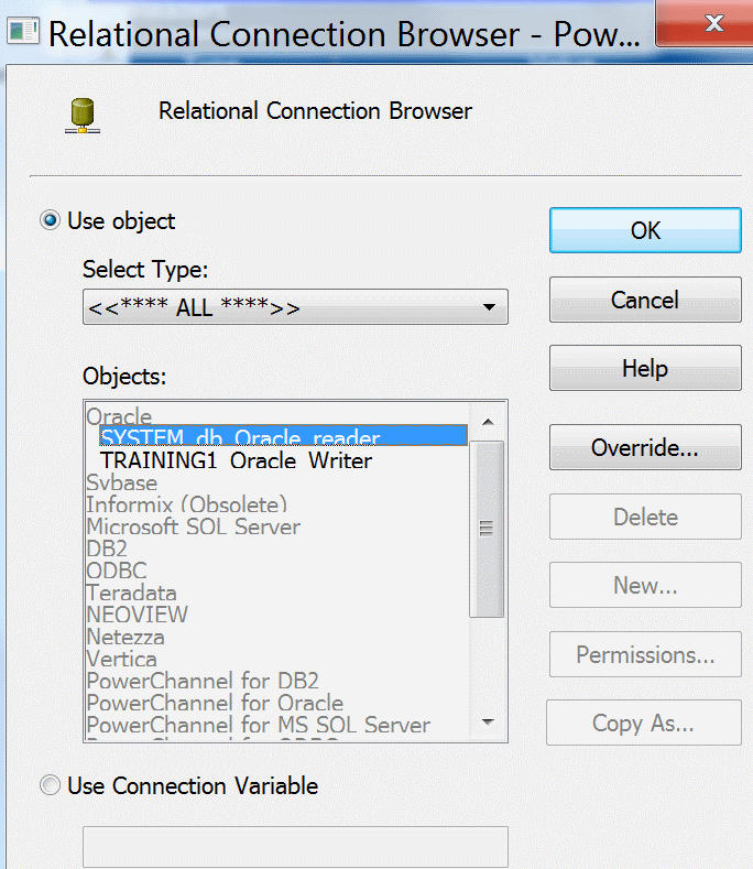 Creating writer connection in Informatica powercenter 10.1.0