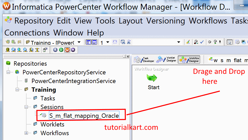 Creating workflow connection in Informatica powercenter 10.1.0