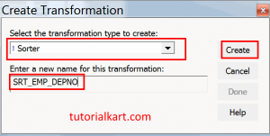 Sorter Transformation in Informatica