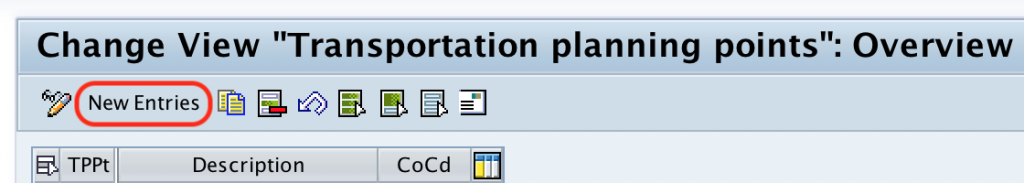 Transportation Planning Point new entries