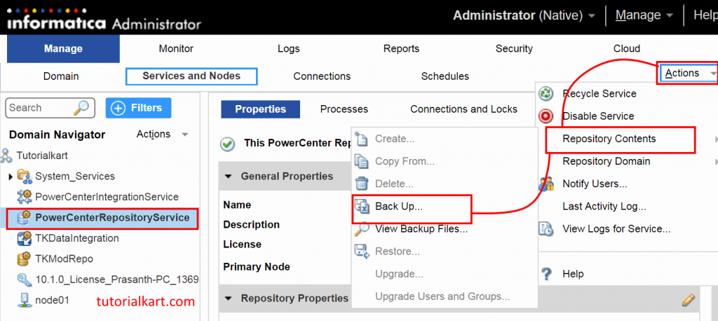 Informatica PowerCenter Repository Backup & Restore - Step by Step