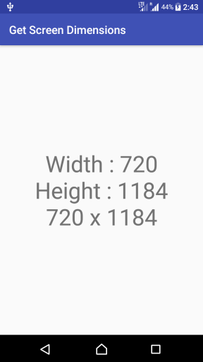 Android Get Screen Dimensions Width and Height programatically