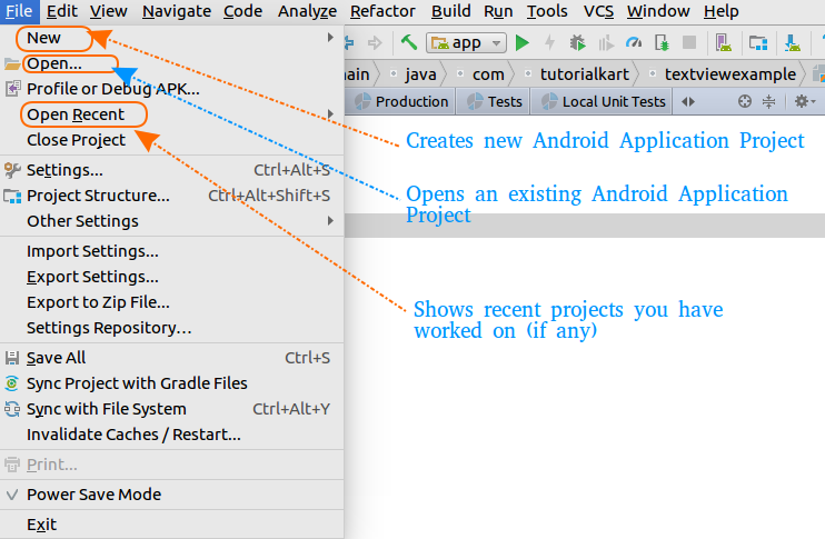 Android Studio IDE Windows and Features