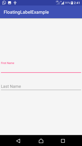 Kotlin Android - Floating Label in EditText using TextInputLayout - Example