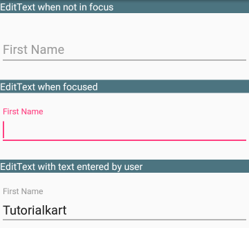 Kotlin Android - Floating Label in EditText using TextInputLayout - Example