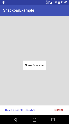 Android Snackbar Example