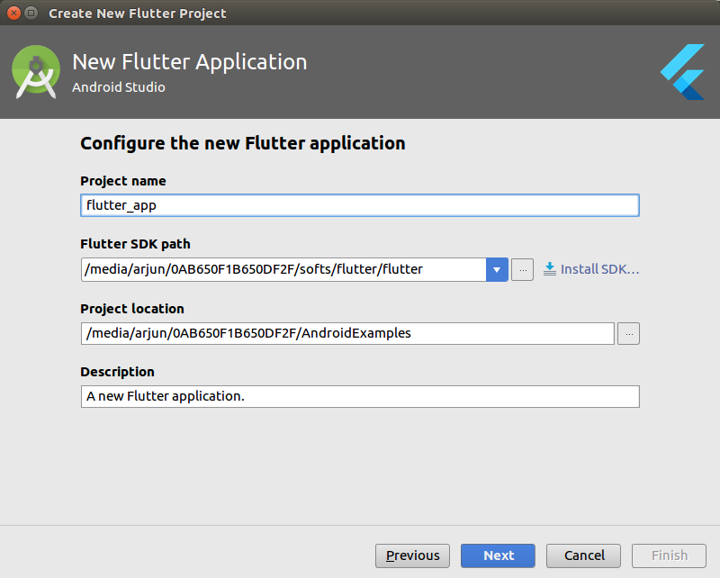 Configure Flutter Applicaiton